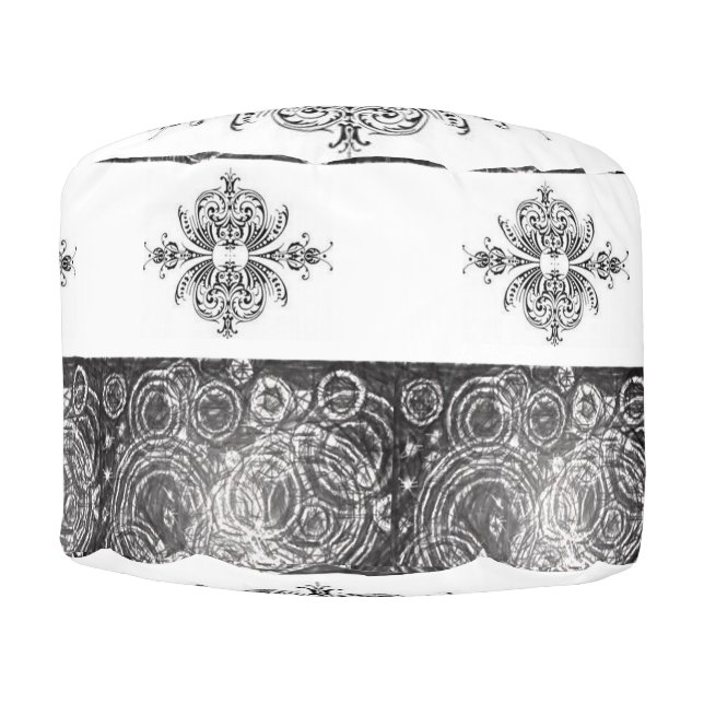 Round Pouf Floral (Front)