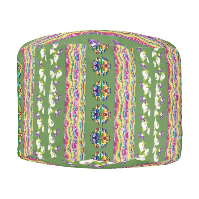 Round Pouf Floral (Front)