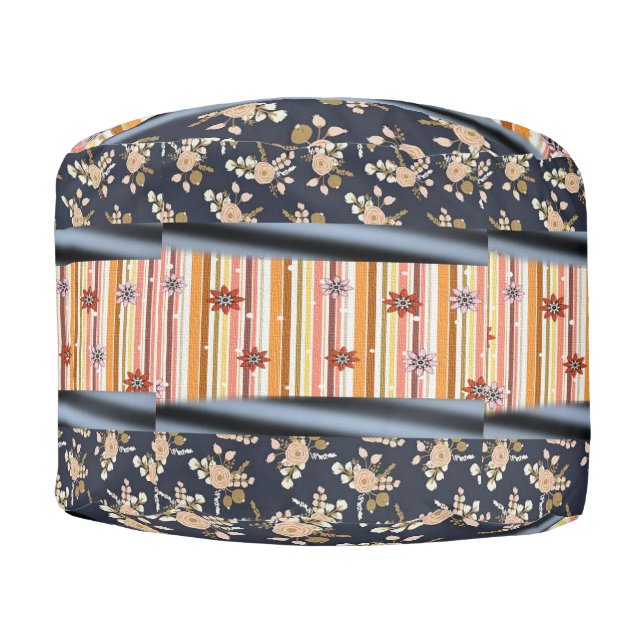 Round Pouf Floral (Front)