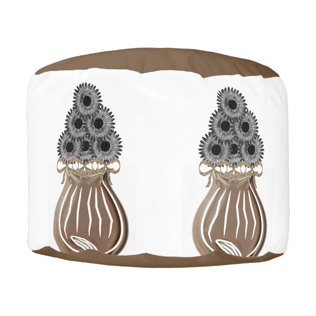 Round Pouf Floral (Front)