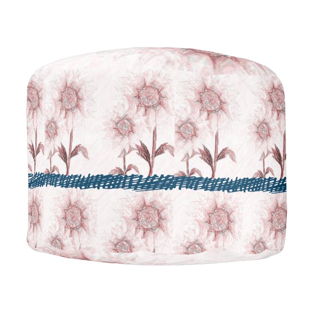 Round Pouf Floral (Front)