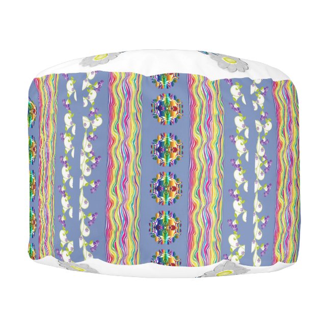 Round Pouf Floral (Front)