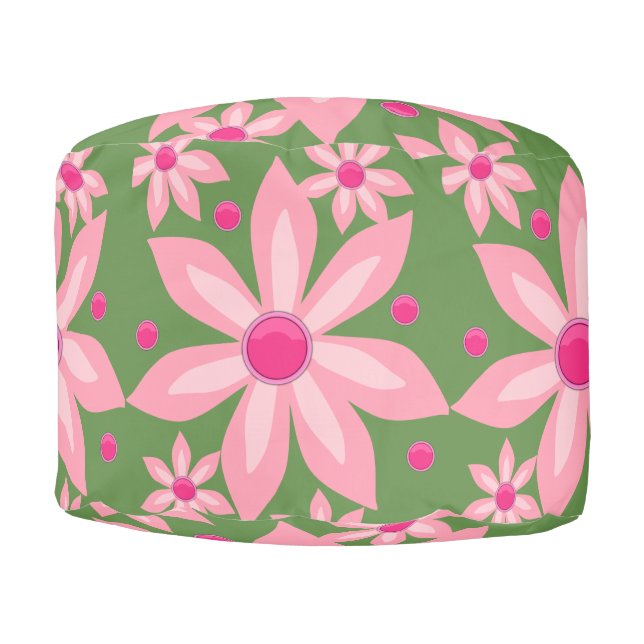 Round Pouf Floral (Front)