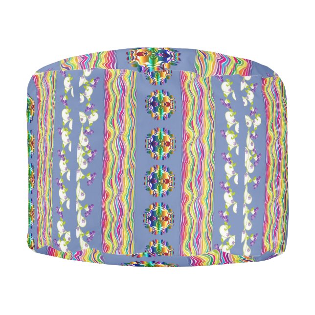 Round Pouf Floral (Front)