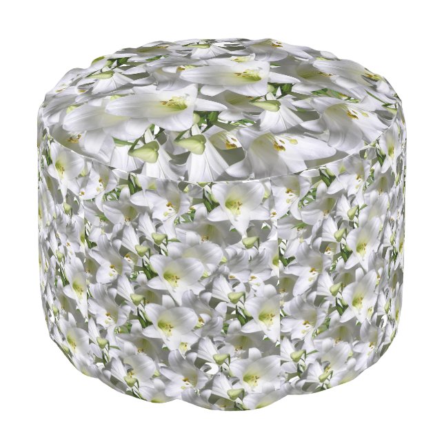 Round Pouf Floral (Angled Front)