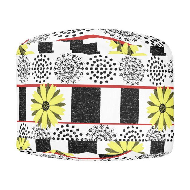 Round Pouf Floral (Front)