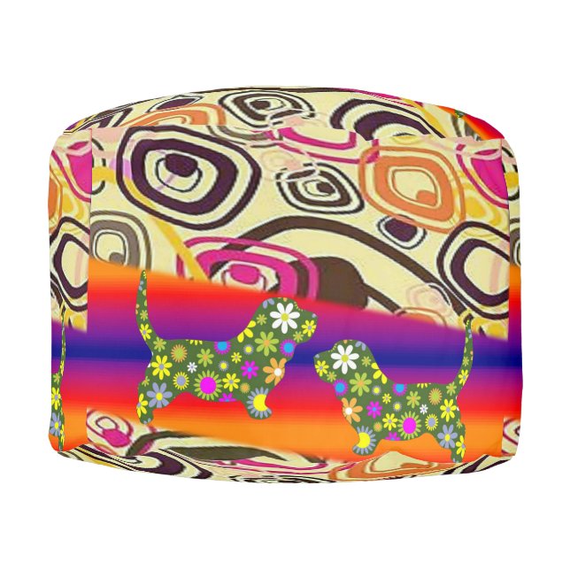 Round Pouf Floral (Front)