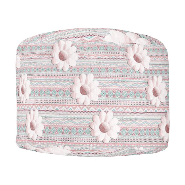 Round Pouf Floral (Front)