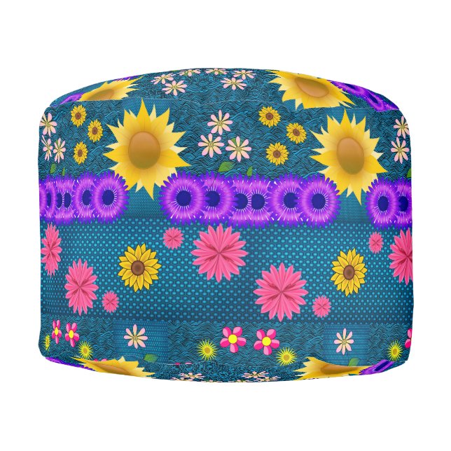 Round Pouf Floral (Front)