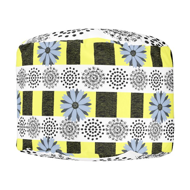 Round Pouf Floral (Front)