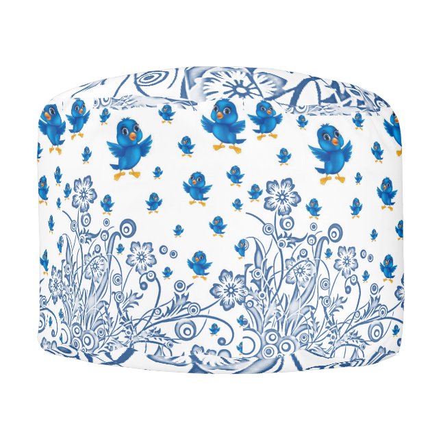 Round Pouf Floral (Front)