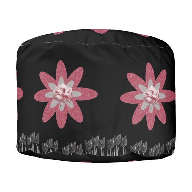 Round Pouf Floral (Front)