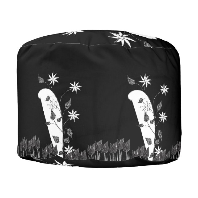 Round Pouf Floral (Front)