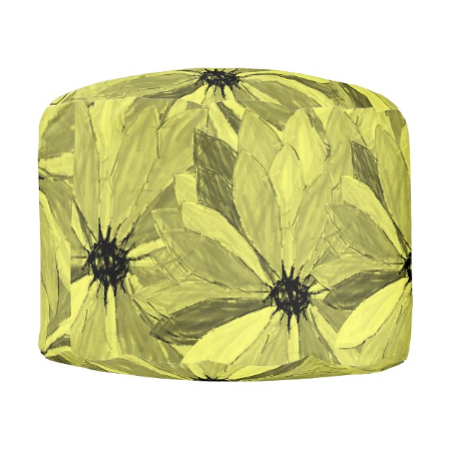 Round Pouf Floral (Front)