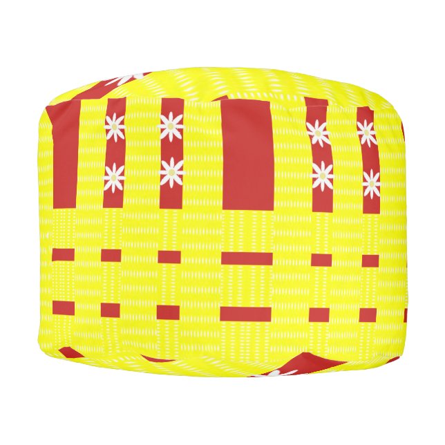 Round Pouf Floral (Front)