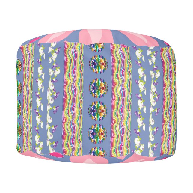 Round Pouf Floral (Front)