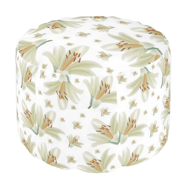 Round Pouf Floral (Angled Front)