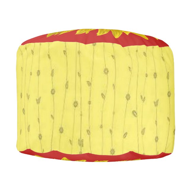 Round Pouf Floral (Front)