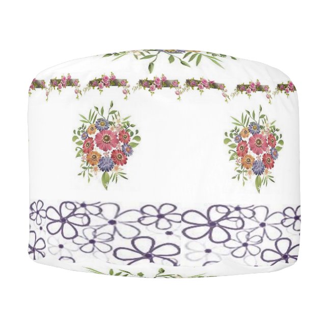Round Pouf Floral (Front)