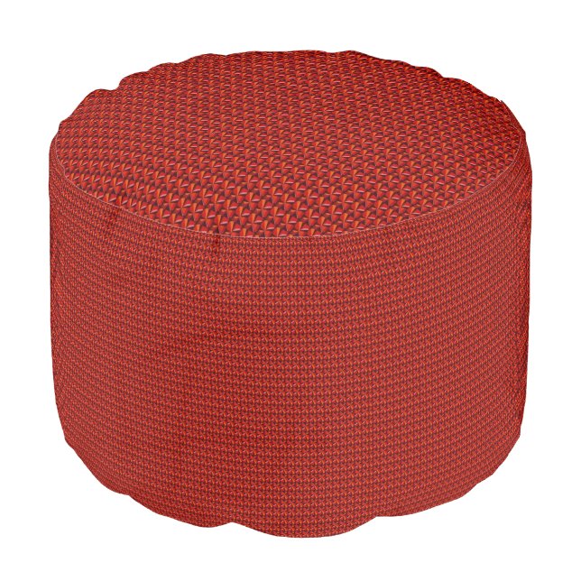 Round Pouf Floral Red (Angled Front)