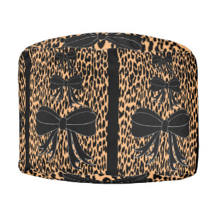 Round Pouf Leopard