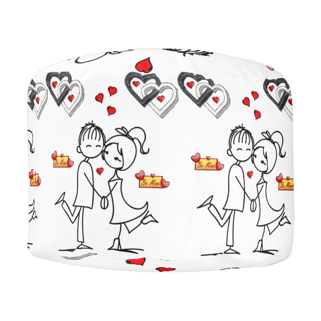 Round Pouf Valentine's Day (Front)