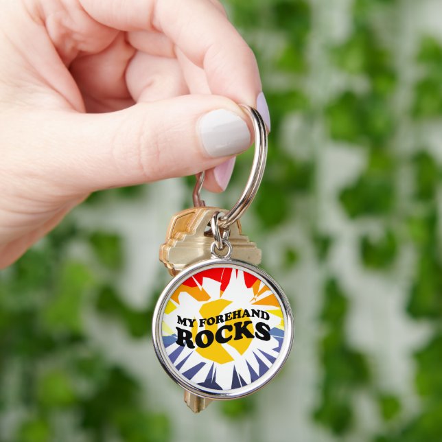 Round premium keychain for tennis fans only (Hand)