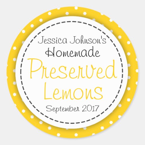 Round Preserved Lemons jam jar food label