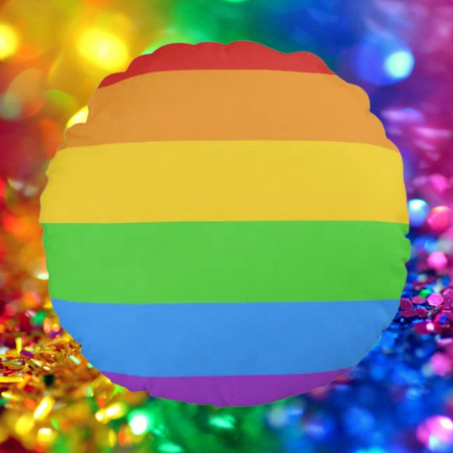 Round Pride: Rainbow Flag Round Pillow (Creator Uploaded)
