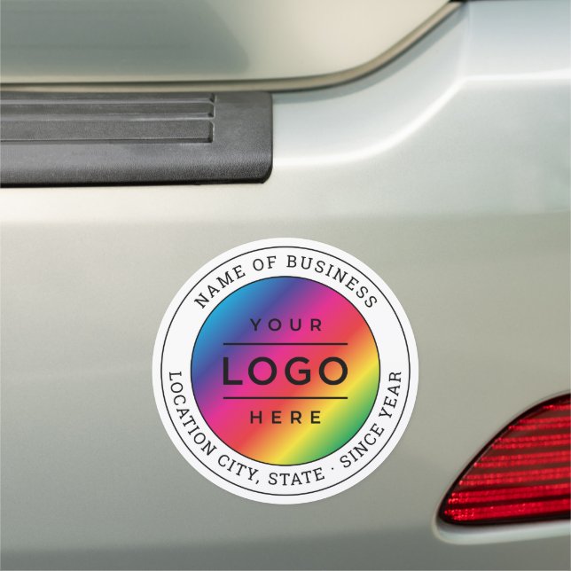 Round Promotional Custom Business Logo Branded Car Magnet (In Situ)