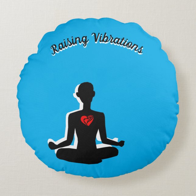 Round Raising Vibrations Pillow (Front)