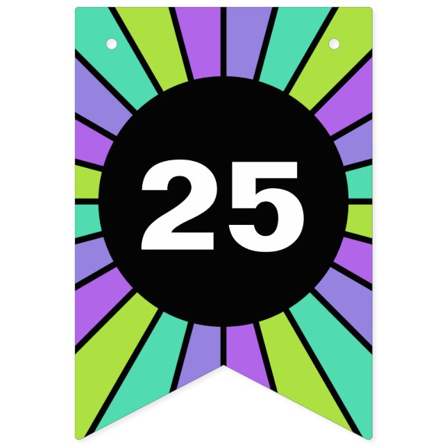 Round Rays Frame 16 + your backgr. & ideas Bunting Flags (First Flag)