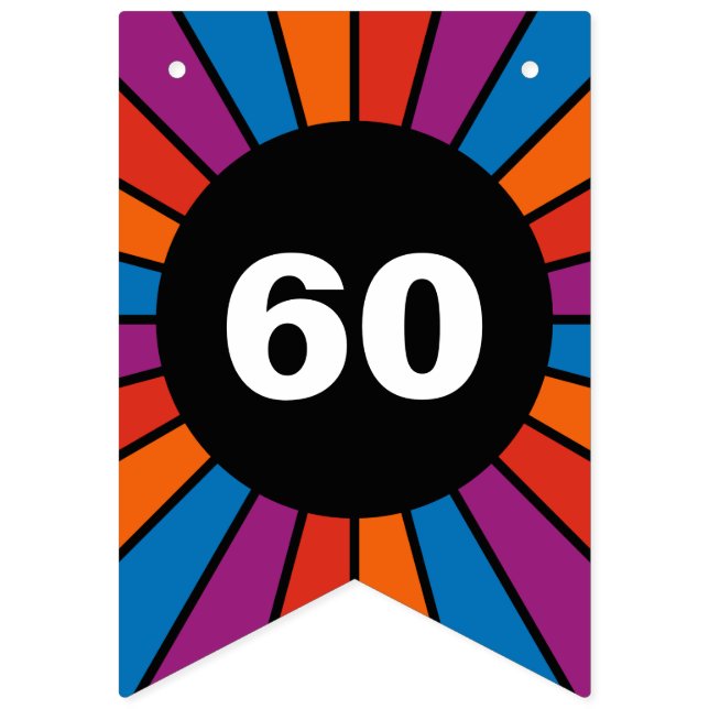 Round Rays Frame 20 + your backgr. & ideas Bunting Flags (First Flag)