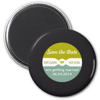 Round Record  Save The Date Magnet - Music Themed by DesignbyRedline at Zazzle