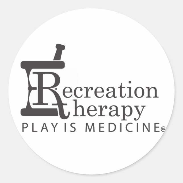 Round Recreation Therapy Sticker (Front)