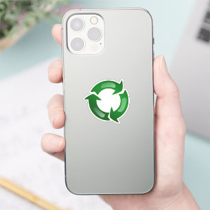 Round Recycling Symbol Sticker