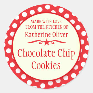 Round red cookie exchange baking gift stickers