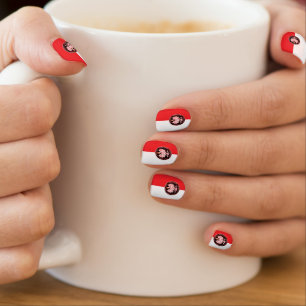 Round Red Polish Eagle Minx Nail Art