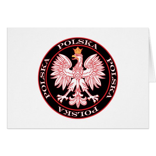 Round Red Polska Eagle (Front Horizontal)
