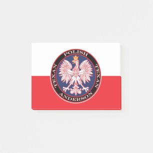 Round Red Polska Eagle Post-it Notes