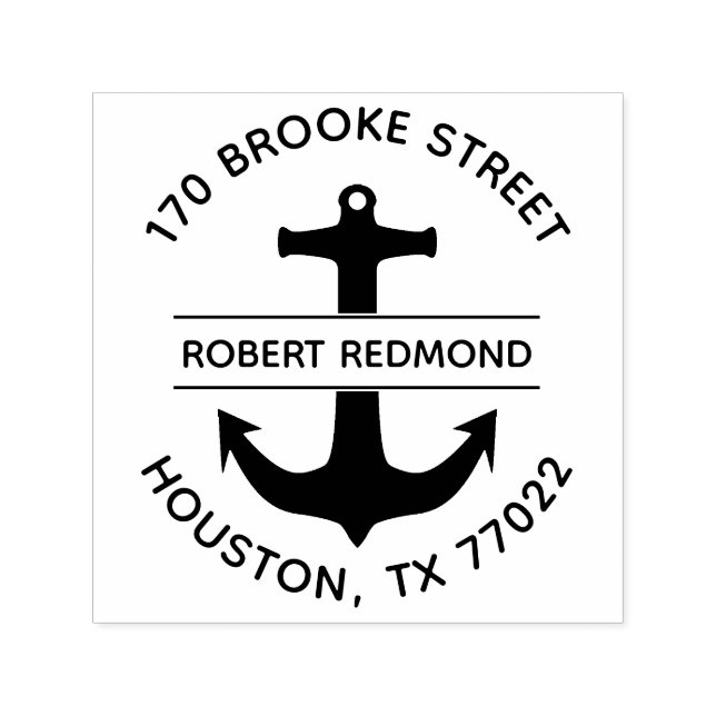 Round Return Address Anchor Stamp Self Inking (Design)