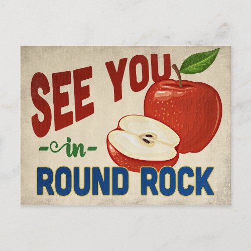 Round Rock Texas Apple _ Vintage Travel Postcard