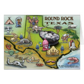 Round Rock Texas Cartoon Map (Front Horizontal)