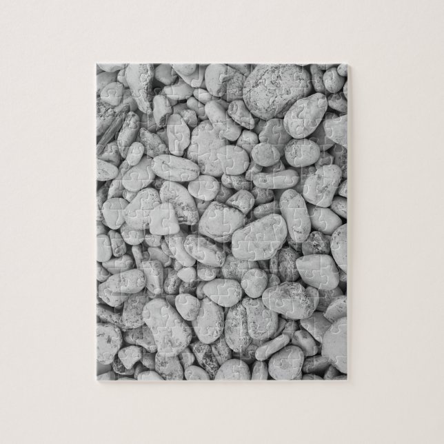 Round Rocks Black and White Photo Puzzle (Vertical)