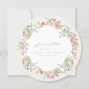 round romantic no photo floral arch spring wedding save the date