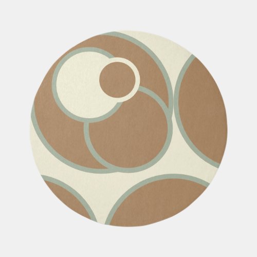  Round Rug with cream light green and light brown