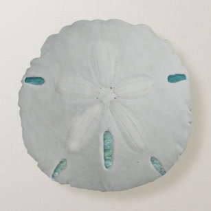 Round Sand Dollar Beach Throw Pillow