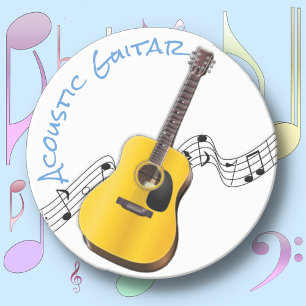 ROUND Sandstone COASTER - Acoustic Guitar