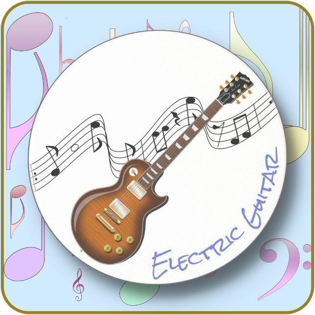 ROUND Sandstone COASTER - Electric Guitar 1 (Creator Uploaded)