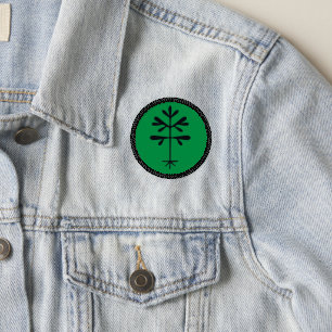 Round Sapling Patch - Black on Green